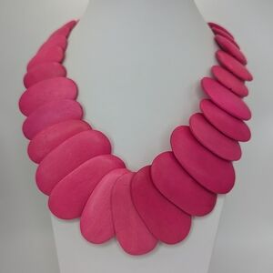 Vintage 1980's Dyed Wood Bead Maximalist Necklace